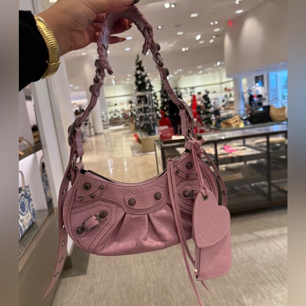 WOMEN'S BALENCIAGA LE CAGOLE SHOULDER BAG XS IN LIGHT PINK